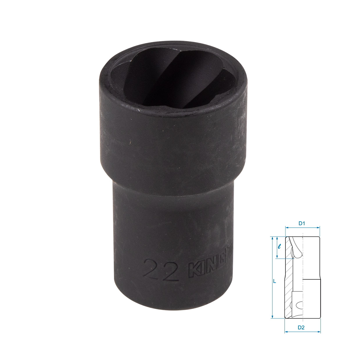 9TD403-22M Головка для поврежденного крепежа 1/2", 22мм KING TONY