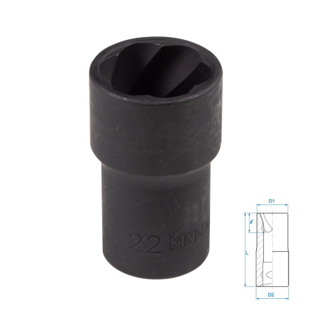 9TD403-22M Головка для поврежденного крепежа 1/2", 22мм KING TONY