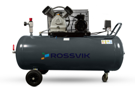 Компрессор поршневой ROSSVIK СБ4/С-100.LB40, 580л/мин, 10бар, ресивер 100л, 380В/3кВт RAL7016 СЕРЫЙ